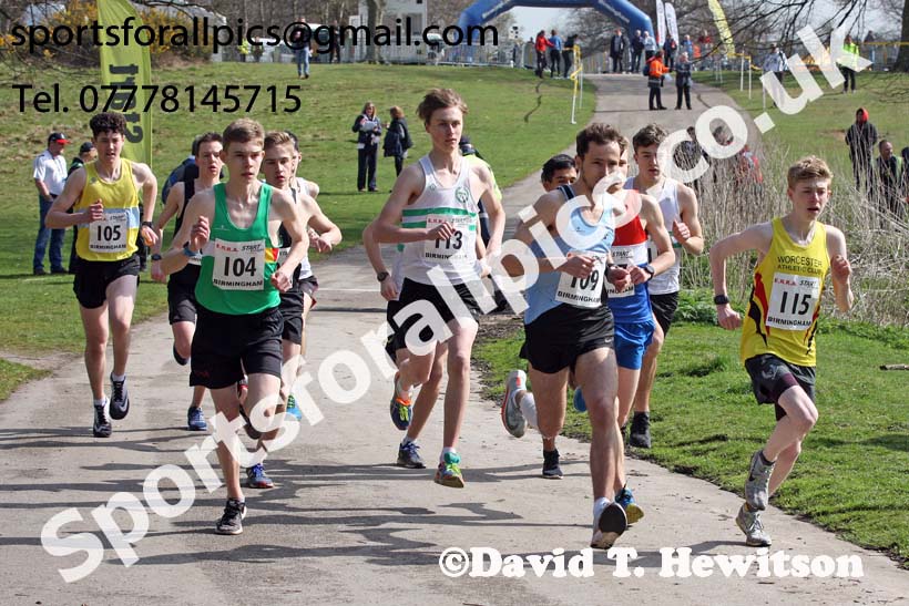 Mens under-17s 5k road race, 2018 ERRA Under-17s and Under-15s 5k Champs, Sutton Coldfield. Photo: David T. Hewitson/Sports for All Pics